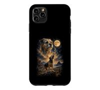 Carcasa para iPhone 11 Pro MAX Border Terrier Aullando a la Luna - Amante del Border Terrier