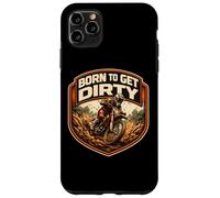 Carcasa para iPhone 11 Pro MAX Born To Get Dirty Dirt Bike Rider Dueño Amante Motocross Niños