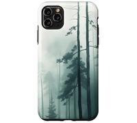 Carcasa para iPhone 11 Pro MAX Bosque Árboles Altos Niebla Paisaje Mínimo Escena