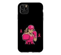 Carcasa para iPhone 11 Pro MAX Boxing Black African American Fight Breast Cancer Ribbon