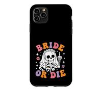 Carcasa para iPhone 11 Pro MAX Bride Or Die Retro Halloween Despedida de Soltera a Juego