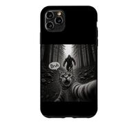 Carcasa para iPhone 11 Pro MAX Bruh Cat Selfie Bigfoot Sasquatch Scared Cat Meme Gráfico