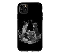 Carcasa para iPhone 11 Pro MAX Bruja Luna Llena Espeluznante Terror místico Halloween brujería