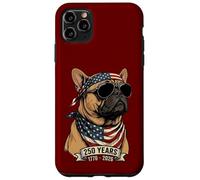 Carcasa para iPhone 11 Pro MAX Bulldog Francés Patriótico 250 Años Independencia de Estados Unidos
