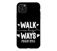 Carcasa para iPhone 11 Pro MAX Camina en Sus Caminos Salmo 119 Tipografía Moderna