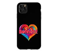 Carcasa para iPhone 11 Pro MAX Camiseta Colorida con Nombre I Heart Love Bennett First Named