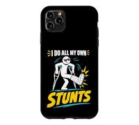 Carcasa para iPhone 11 Pro MAX Camiseta con Texto en inglés I Do My Own Stunts Get Well Funny Injury Leg