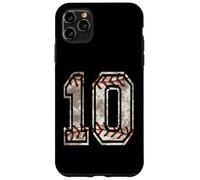 Carcasa para iPhone 11 Pro MAX Camiseta de béisbol número 10 Vintage desgastada