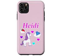 Carcasa para iPhone 11 Pro MAX Camiseta de cumpleaños con diseño de Unicornio para niña con Nombre Heidi
