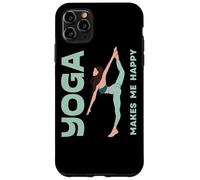 Carcasa para iPhone 11 Pro MAX Camiseta de Fitness Yoga Makes Me Happy Meditation Think Positive