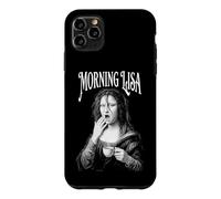 Carcasa para iPhone 11 Pro MAX Cansado Mona Lisa Café de la mañana Divertido Leonardo Da Vinci