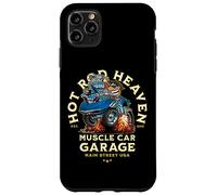 Carcasa para iPhone 11 Pro MAX Caricatura de Coche clásico de Hotrod Heaven Muscle Car Garage de EE. UU.