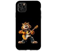 Carcasa para iPhone 11 Pro MAX Cartoon Tiger Rock Guitarrista Tocando Guitarra Eléc