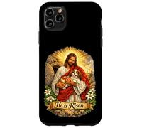 Carcasa para iPhone 11 Pro MAX Cavalier King Charles Spaniel He Is Risen Cruz de Pascua