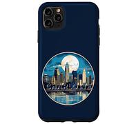 Carcasa para iPhone 11 Pro MAX Centro de Charlotte Moonlight Carolina del Norte Horizonte NC