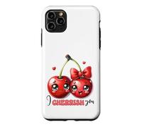 Carcasa para iPhone 11 Pro MAX Cerezas Kawaii I Cherrish You Pareja Amor Fruta