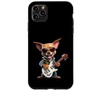Carcasa para iPhone 11 Pro MAX Chihuahua Rocker Dog Guitarra Eléctrica
