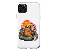 Carcasa para iPhone 11 Pro MAX Chill Capybara Hot Spring Sunset Retro Funny Summer