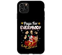Carcasa para iPhone 11 Pro MAX Christmas Pugs For Everybody Santa's Sleigh Pug Dog Lover