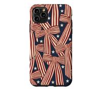 Carcasa para iPhone 11 Pro MAX Cinta de Coqueta estética Azul Rojo Blanco Arco Bandera Americana