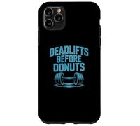 Carcasa para iPhone 11 Pro MAX Citas Divertidas de Gimnasio Peso Muerto Antes de donas Gimnasio Motivacional