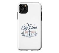 Carcasa para iPhone 11 Pro MAX City Island Bronx New York Nautical Anchor Vintage Velero