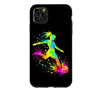 Carcasa para iPhone 11 Pro MAX Colorido Fútbol Chica Jugador Fútbol Am