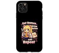 Carcasa para iPhone 11 Pro MAX Come Ramen Dibuja Anime Y Repite | Linda Chica Manga Kawaii