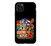 Carcasa para iPhone 11 Pro MAX Come Sleep Play Cuatro Repite Música Puertorriqueña