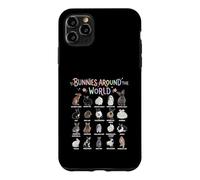 Carcasa para iPhone 11 Pro MAX Conejitos Alrededor del Mundo Razas de Conejos Gráfico Animal Mascota
