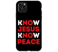Carcasa para iPhone 11 Pro MAX Conoce a Jesús Conoce la Paz Fe Cristiana Religiosa Navidad