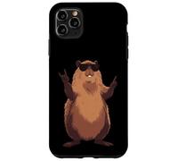 Carcasa para iPhone 11 Pro MAX Cool Beaver Rock On Funny Animal Gafas De Sol Diseño