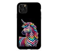 Carcasa para iPhone 11 Pro MAX Cool Colorful Zebra Head with Unicorn Horn Safari Animal