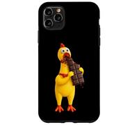 Carcasa para iPhone 11 Pro MAX Cool Famous Yellow Rubber Chicken Cartoon Toy Eats Chocolate