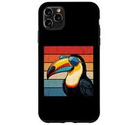 Carcasa para iPhone 11 Pro MAX Cool Tucán Retro Puesta de Sol Vintage Amante de pájaros Desgastados