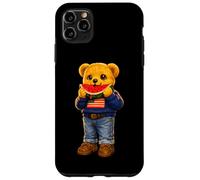 Carcasa para iPhone 11 Pro MAX Cool USA Teddy Bear Eating Watermelon Illustration Graphic
