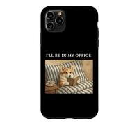 Carcasa para iPhone 11 Pro MAX Corgi I'Ll Be In My Office Bookworm Nerd Reader Leer Vintage