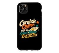 Carcasa para iPhone 11 Pro MAX Cornhole Champ Boss of Toss Yard Juego Humor