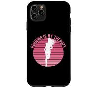 Carcasa para iPhone 11 Pro MAX Correr es mi Terapia Girl Runner Jogger Cardio Retro Sunset