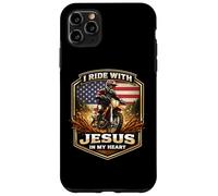 Carcasa para iPhone 11 Pro MAX Corro con Jesús en mi corazón American Dirt Bike Rider USA