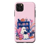 Carcasa para iPhone 11 Pro MAX Cozy Spooky Ghost Reading in Autumn Halloween Teacher Kids