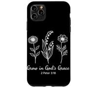 Carcasa para iPhone 11 Pro MAX Crecer en la Gracia de Dios 2 Pedro 3:18 Biblia de Las Escrituras Cristianas
