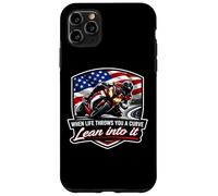 Carcasa para iPhone 11 Pro MAX Cuando la Vida te Lanza una Curva, inclínate en Ella, Motociclista