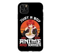 Carcasa para iPhone 11 Pro MAX Cuenco de Fideos japoneses Just A Boy Who Loves Anime y Ramen