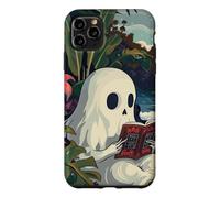 Carcasa para iPhone 11 Pro MAX Cute Spooky Ghost Reading Book Summer Tropical Beach Reader