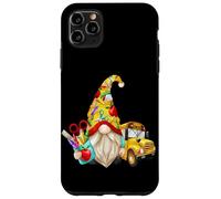 Carcasa para iPhone 11 Pro MAX Cute Teacher GNOME with Big Yellow Bus For School Bus Driver