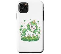 Carcasa para iPhone 11 Pro MAX Cute Unicorn Shamrock St Patricks Day Girls Kids Lepricorn