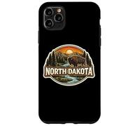 Carcasa para iPhone 11 Pro MAX Dakota del Norte Souvenir Vacation Memorabilia Badge State Trip