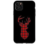 Carcasa para iPhone 11 Pro MAX Deer Plaid Red Reindeer Buck Christmas Xmas