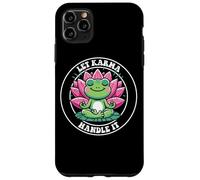 Carcasa para iPhone 11 Pro MAX Deja Que el Karma lo maneje meditando Rana Lotus Zen Yoga